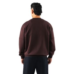 Sweat-shirt à col rond pour homme en molleton brun foncé, pull à manches longues, vêtement décontracté, streetwear, vêtement de sport - Product Image 6