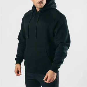Wholesale Men's 100% Cotton French Terry Hoodie Customized Logo Loose Fitting Thick Pullover <b>Sweatshirt</b> Hot Sale for Winter - Product Image 1