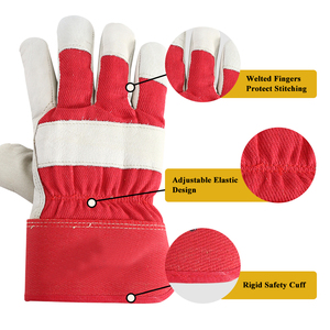 Top Quality Cow Split Leather Full Palm Rigger <b>Builder</b> Garden Working Gloves Breathable Auto Assembly Worker Safety Gloves - Product Image 3