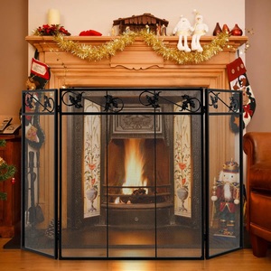 Protector de Chimenea Metálico con Pantalla de Arco, Plegable de Tres Paneles, Malla Fina, Resistente al Calor, Protector de Hogar Independiente - Product Image 5