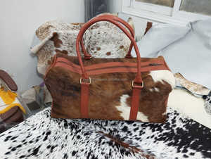 Sac de voyage en cuir véritable personnalisé OEM ODM avec fermeture éclair, en cuir de vachette premium, LHODB-0054 - Product Image 3