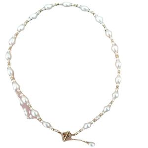 สร้อยคอไข่มุกน้ำจืดแบบเรียบง่าย ดีไซน์ทันสมัย ประดับด้วยไข่มุกทรงข้าว  ไข่มุกแท้จากจูจี้  ดีไซน์คลอเวอร์  แบบเรียบหรู  ทันสมัย - Product Image 5