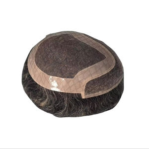 วิกผมผู้ชายแบบติดลูกไม้ ผมแท้ อินเดียนเรมี่ แฮร์ ทัซ แฮร์ บังกลาเทศ ดีฟเวฟ ซิงเกิลเวฟท์ สีเทา 50% - Product Image 1