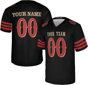 Jersey de Fútbol Americano de Alta Calidad para Jóvenes y Adultos, Diseño de Pantera, Cuello en V, Manga Corta, Sublimado, Color Rojo - Product Image 5