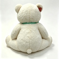Ours en peluche géant personnalisé avec nœud en satin vert, grand ours en peluche blanc crème, ours en peluche blanc classique