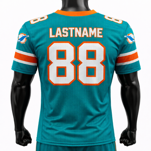 Uniforme d'équipe de football américain personnalisé pour les écoles, coupe courte, séchage rapide, respirant, tissu 100% polyester, sublimation personnalisée - Product Image 2