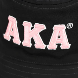 Chapeau Bob Réversible AKA Rose et Noir avec Logo Brodé Imprimé sur Toute la Surface, Chapeau de Soleil en Coton Double Face, Casquette Décontractée pour l'Extérieur - Product Image 4