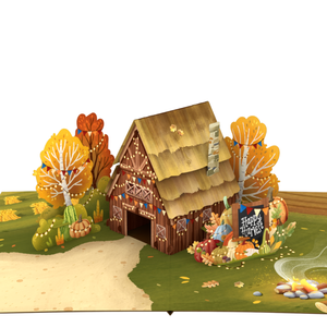 Carte de vœux 3D pop-up personnalisée, thème Thanksgiving et ferme, faite à la main, en papier, pour l'automne, vente en gros, fabricant OEM/ODM - Product Image 3
