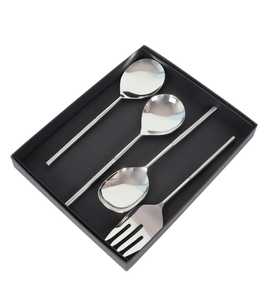 Juego de Servidores de Ensalada de Alta Calidad con Mango de Diseño, Servidor de Ensalada de Acero Inoxidable, Nuevo Diseño, Apto para Lavavajillas, Juego de Cucharas para Servir - Product Image 2