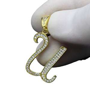 Collar con Letras del Alfabeto en Plata de Ley 925 con Diamantes Moissanite, Regalo al por Mayor y a Precio Económico - Product Image 1