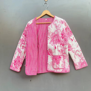 Couette artisanale du Rajasthan 100 % coton écologique matelassée anti-plis respirante séchage rapide imprimée numériquement avec poche avant automne-hiver - Product Image 1
