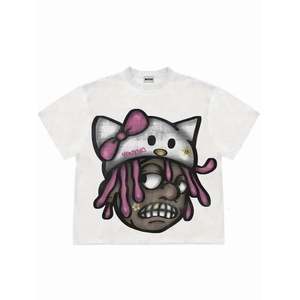 Splendid Apparel - Camiseta de Manga Corta para Hombre, Estilo Urbano, Estampado de Dibujos Animados, Corte Regular, Algodón Blanco, Cuello Redondo, Transpirable - Product Image 2