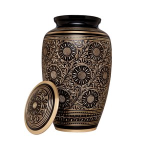 Urna Funeraria Negra Dorada para Cenizas Humanas, Hecha a Mano en Latón, Proveedor Mayorista - Product Image 2