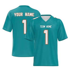 Custom American Football Jersey Personalized <b>Name</b> Number Gradient Color V-Neck Short Sleeve Moisture Wicking Men's Apparel - Product Image 1