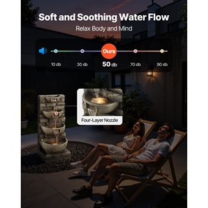 Fuente de Agua LED en Cascada de 4 Niveles para Exteriores, 35.63 Pulgadas de Altura, Elegante Decoración Acuática con Acabado de PU - Product Image 4