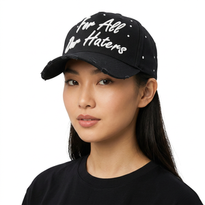 หมวกแก๊ป Snapback 6 แผงสีดำ สำหรับคนรักการดิ้นดิ้นๆ ของเรามี พร้อมลายพิมพ์ยางนูน สไตล์สตรีทลำลอง ใส่ได้ทั้งชายและหญิง - Product Image 5