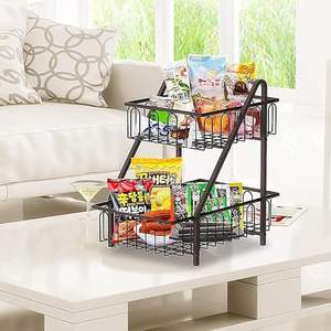 Panier de rangement moderne en métal noir avec poignées, organisateur en fil métallique durable pour salle de bain, chambre et étagères - Product Image 6