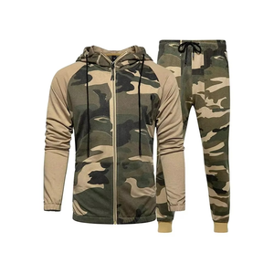 Ensemble de survêtements décontractés pour hommes, style européen et américain, couleur unie, doublure polaire, collection automne-hiver, transfrontalier - Product Image 1