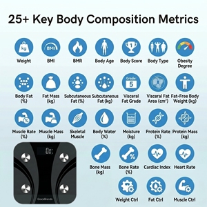 Smart Body Fat <b>Scale</b> Digital Glass Bluetooth BMI App Body <b>Weight</b> Measurement 180kg Rectangle Minimalist Bathroom <b>Scale</b> - Product Image 2