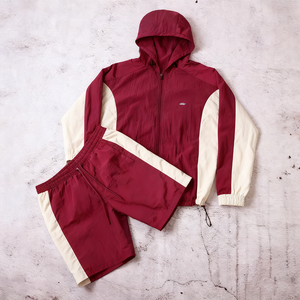 OEM Solid Front Logo Knitted Nylon Adjustable Neck Windbreaker <b>Set</b> Windproof <b>Waterproof</b> Breathable Color Blocking 260g Men - Product Image 1