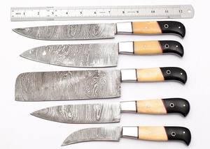 Ensemble de couteaux de chef professionnels légers en acier Damas sur mesure, manche intégral en bois de Pakka, pour la découpe quotidienne et la cuisine, cadeaux OEM/ODM - Product Image 5