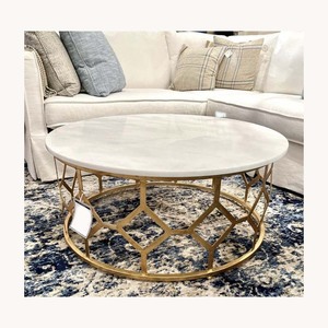 Table basse design pour salon en métal et marbre, nouveau design élégant, personnalisable, mobilier de luxe haut de gamme pour la maison - Product Image 6