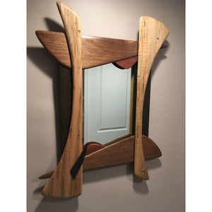 Wholesale Modern Wooden Framed Wall <b>Mirror</b> Diamond Shape Decorative Home Interior Design Artistic Style - Product Image 3