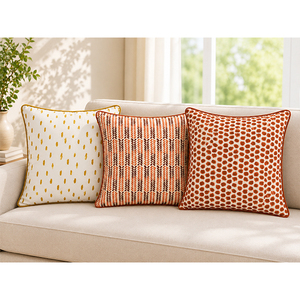 Luxury Linen Printed <b>Cushion</b> <b>Cover</b> | Contemporary Pattern Decorative Pillow <b>Cover</b> for Living Room - Product Image 1