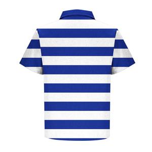 Chemise décontractée à rayures pour homme, à manches courtes, en maille respirante, polyester et élasthanne, séchage rapide, boutonnée, exportée du Bangladesh - Product Image 2