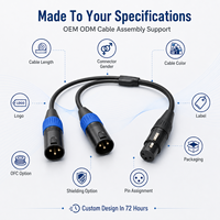 Cable de Audio XLR Personalizado OEM ODM de Alta Calidad, Conector XLR Hembra de 3 Pines a Doble XLR Macho en Forma de Y, Cables XLR para Micrófono, Mezclador y Altavoz