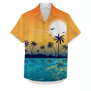 Chemise Homme Col Camp Style Côtier Imprimé Numérique Vêtement de Vacances Léger Respirant Boutons Devant Style Estival - Product Image 2