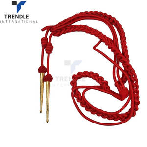 Wholesale Customized Cotton/Nylon <b>Fabric</b> Gold Silver <b>Red</b> Wire Tip Uniform Shoulder Cord High Quality Aiguillette - Product Image 3