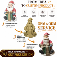 Figurine de Noël en résine faite à la main et peinte à la main, personnalisée OEM/ODM, représentant Père Noël, bonhomme de neige ou arbre, ornement de table