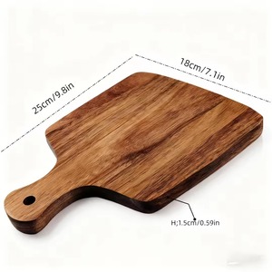 Tabla de cortar rectangular de madera natural con asa integrada, orificio para colgar, apta para lavavajillas, ecológica, 1.5 cm de grosor - Product Image 2