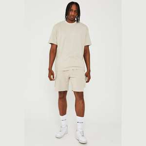 ชุดออกกำลังกายแบบยีนส์ฟอกสี เสื้อยืด กางเกงขาสั้น ชุดวิ่ง ชุดออกกำลังกายผู้ชาย กางเกงขาสั้นผ้าฝ้าย ระบายอากาศได้ดี - Product Image 2