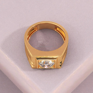 Round Cut Moissanite Diamond <b>Solitaire</b> Engagement <b>Ring</b> 925 Sterling <b>Silver</b> Hip Hop <b>Ring</b> for Men's Sustainable Groom Jewelry - Product Image 3
