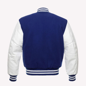 Latest Design Varsity Letterman Leather <b>Jacket</b> for Men Real <b>Sheepskin</b> with Varisty Collar in Terrance Black Red Cheap Price OEM - Product Image 4