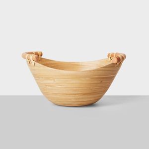 <b>Extra</b> <b>Large</b> Bamboo Bowl Eco Friendly Handmade Serving Bowl Custom Wholesale Manufacturer Vietnam Supplier - Product Image 6