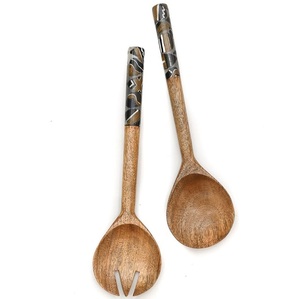 Christmas Gifted Items American Style Acacia Wood <b>Salad</b> <b>Server</b> with Resin Handle <b>Salad</b> Tool <b>Salad</b> Spoon Fork At Affordable Price - Product Image 1