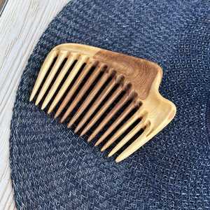 Handmade wooden <b>comb</b> with carving <b>butterfly</b> Wide Tooth <b>Comb</b> detangle <b>comb</b> Natural - Product Image 3