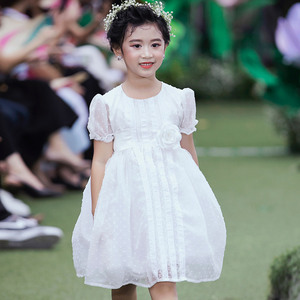 Sophia elegante princesa estilo blanco niñas vestido de alta calidad 3D flor tul satén manga corta 12 + especial otoño ODM Premium - Product Image 4