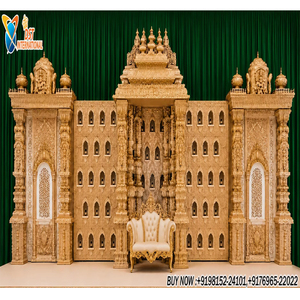 Décoration de scène de mariage traditionnel tamil pour mariage à destination, thème Or Divin, mariage sud-indien, scène Manavarai - Product Image 1