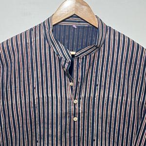 Elegante Kurta Larga Tradicional para Hombre |   100% Algodón Manga Larga |   Kurta de Diseño con Estampado Étnico - Product Image 6