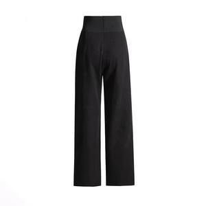 Pantalons formels slim pour femmes, vêtements de bureau, fabricant en gros, pantalons en coton et lin pour femmes, respirants, décontractés, vente en gros - Product Image 3