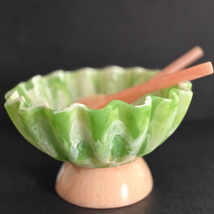 The Handmade Collection Resin Bowl <b>Green</b> Modern Luxury Design Eco-Friendly Stocked <b>Food</b> Serving Dish Stackable Dishwasher Safe - Product Image 2