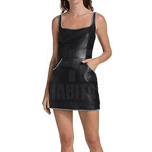 Dernier design, confortable, en cuir véritable, robe pour femmes, matière durable, texture douce, parfait pour une utilisation décontractée - Product Image 3