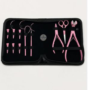 Kit de Herramientas para Extensiones de Cabello Luminex Rosa Bebé con Tijeras y Pinzas para Uso en Salón - Product Image 2