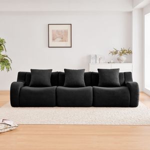 Divano a 3 Posti Senza Struttura in Spugna ad Alta Densità 32D, Design Antiscivolo, Braccioli Curvi, Alta Qualità per Soggiorno - Product Image 3