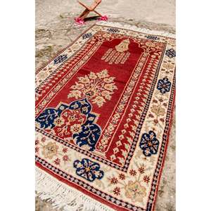 Alfombra Persa Anudada a Mano para Oración, de Lana Roja y Seda, Tapete Islámico para Namaz, Floral, de Pelo Corto, Hecha a Mano, para Mezquita, Hogar y Viajes - Product Image 5