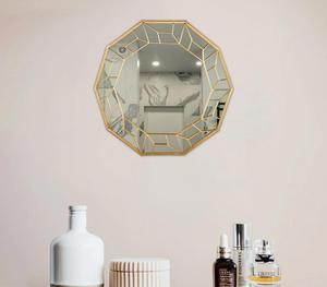 Miroir mural en laiton irrégulier moderne avec bordure géométrique décorative, design artisanal pour salon et chambre à coucher - Product Image 5